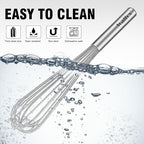 Walfos Whisk, 14in Large Whisks, Heavy Duty Stainless Steel Wire Whisk - Image 8