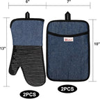 Yutat Oven Mitts, Pot Holders Set of 4 Made - Image 2