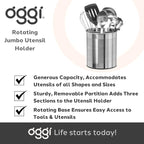 Oggi Jumbo Stainless Steel Rotating Utensil Holder - Image 7