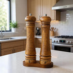 Wooden Salt and Pepper Grinder Set, Premium Oak Wood Salt Grinders Shakers - Image 4