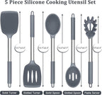 TeamFar Silicone Cooking Utensils Set, Turner/Spoon/Pasta Server - Image 2