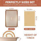 Baking pans Set, 2 Sheet Pans and 250 unbleached Sheets of Parchment Paper - Image 2