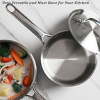 Saucepan Set with Lids, 3-Ply Stainless Steel 2QT and 3QT Cooking Pot, - Image 6