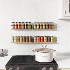 Spice Rack, Self-Adhesive or drilling, Rustic Style Hanging Spice Rack - Image 6