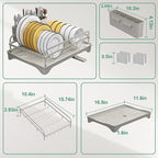 Dish Drying Rack, Dish Racks for Kitchen Counter, Metal Dish Drainer - Image 3