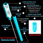 Meat Thermometer Digital, Instant Read Food Thermometer – Waterproof Nonslip - Image 2