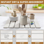 Stone Dish Drying Mat for Kitchen Counter, 15.5''x11.8'' Foldable Quick Dry - Image 3