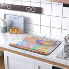 Daisy Dish Drying Mat for Kitchen Counter Spring Summer Flowers Vases Dishes - Image 5