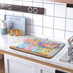 Daisy Dish Drying Mat for Kitchen Counter Spring Summer Flowers Vases Dishes - Image 5