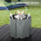 REDCAMP 10 Plates Folding Camping Stove Wind Screen, Heavy-Duty Iron Outdoor - Image 6