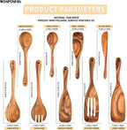 Wooden Cooking Utensils Set, Slotted Spoon, Handmade Modern Kitchen Utensils - Image 2