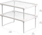 Amazon Basics Space-Saving Stackable Metal Kitchen Cabinet Organizer Shelves - Image 6