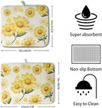 Yellow Sunflower Dish Drying Mat - Image 2