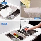 LASSHSWA Collapsible Colander for Kitchen, Over the Sink Strainer Basket for - Image 3