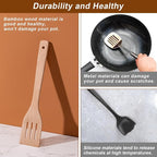 Eisinly Wooden Spoons for Cooking 7-Piece, Kitchen Nonstick Wood Cooking - Image 7