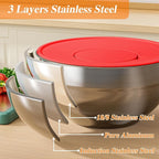 Mixing Bowls with Lids Set, Kitchen Food Organizers Nesting Mixing Bowl - Image 6