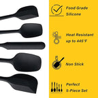 Silicone Spatula Set, 5 Piece Food Grade Rubber Spatulas - Image 3