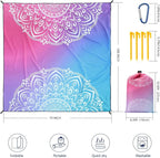 WIWIGO Beach Blanket Waterproof Sandproof Beach Mat 79" X 83"/10'x9'for 2-8 - Image 2