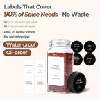 ComSaf Glass Spice Jars with Label, 93 Labels, a Metal Funnel, Extra Shaker Lids - Image 2