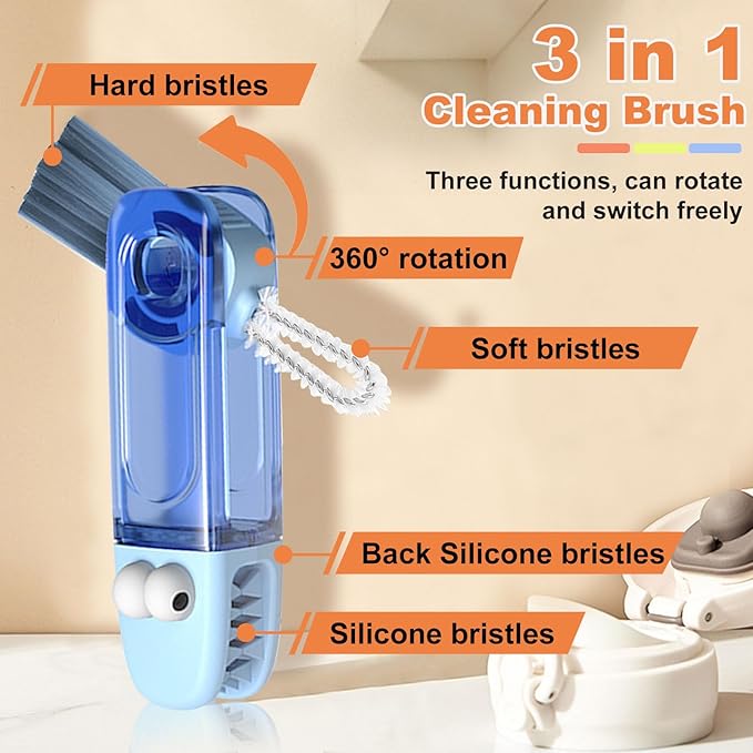 3 in 1 Cup Lid Cleaning Brush Set 6 Pcs, Gap Cleaner Brushs - Image 5