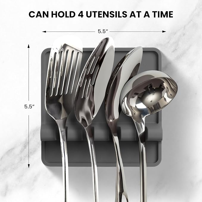 Zulay Kitchen Spoon Rest for Multiple Utensils High Heat-Resistant Silicone - Image 2