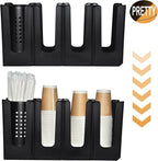 Cup Holder Lid Dispenser with Straw Organizer, 4 Compartment 7 Adjusting - Image 7