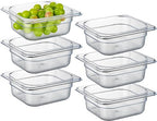 CURTA 6-Pack 1/6 Size 2.5" Deep NSF Polycarbonate Food Pans | Dishwasher & by CURTA