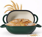 2 QT Oval Dutch Oven for Bread Baking, Enamelled Cast Iron Bread Oven for by Fijinhom