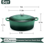 E-far 5QT Oval Dutch Oven Pot - Image 2