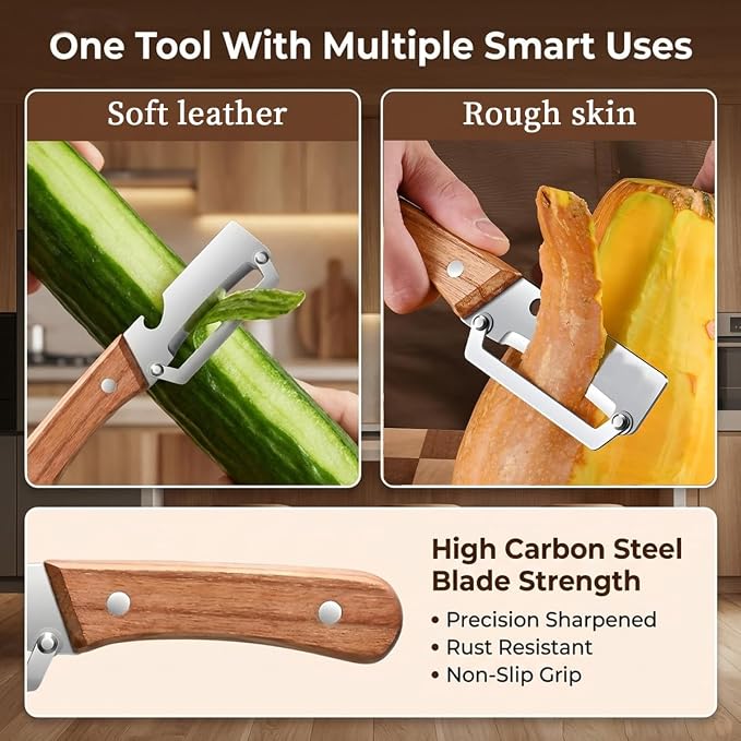 2 Pack Multifunctional Vegetable Peeler, 2-in-1 Kitchen Peeler - Image 2