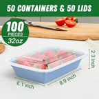 50 Pack 32 oz Meal Prep Containers Reusable - Image 2