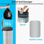 BestMassage 13 Gallon Stainless Steel Trash Can - Image 4