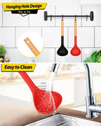 Pack of 2 Soup Ladle, Silicone Ladle Spoon - Image 6