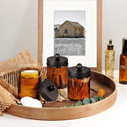 Amber Glass Qtip Holder, Apothecary Jars - Image 4