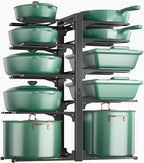 ORDORA 10-Tier Pots and Pans Organizer under Cabinet, Kitchen Cabinet by ORDORA