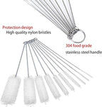 Long Straw Brush, Nylon Pipe Tube Cleaner 8-ihch 10 Different Diameters Set of - Image 3