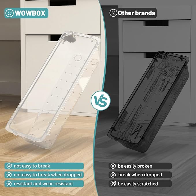 WOWBOX 40 PCS Clear Plastic Drawer Organizer Set, 4 Sizes Desk Drawer - Image 4