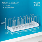 YouCopia StoreMore Expandable Pan and Lid Rack, 12.5"-22" Wide Adjustable Pan - Image 4