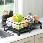 TOOLF Extendable Dish Drying Rack, Large Expandable Dish Drainer, Dryer Rack by TOOLF