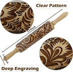 Embossed Wooden Rolling Pin, Embossing Rolling Pin - Image 9