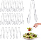 Mwellewm 24 Pc Plastic Tongs for Serving 9 Inch Bulk Reusable or Disposable by Mwellewm