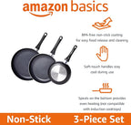Amazon Basics Ceramic Non-Stick 3-Piece Frying Pan Set, 8 Inch, 10 Inch & 12 - Image 2