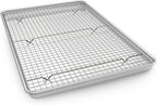 Half Sheet Pans with Rack Set, 13 Inch Commercial Quality Baking Sheet Pan Set by EWFEN