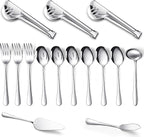 Patelai Serving Utensils Set Include Stainless Steel Large Spoons Slotted by Patelai
