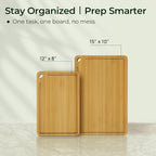 Keechee Chopping Board 2-Pcs Natural Bamboo Cutting Board - Image 4