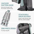 Rotary Cheese Grater with Handle Kitchen Shredder Slicer Grater Slicer Ice - Image 6