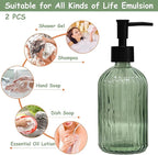 Green Glass Soap Dispenser Set - Image 4