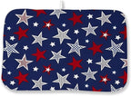 4th of July Dish Drying Mat 18x24 Inch Navy Blue Red Stars Patriotic Decor by DAFENA
