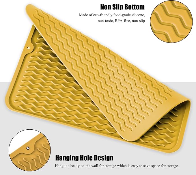 Large 17" x 14" Silicone Dish Drying Mat - Image 4