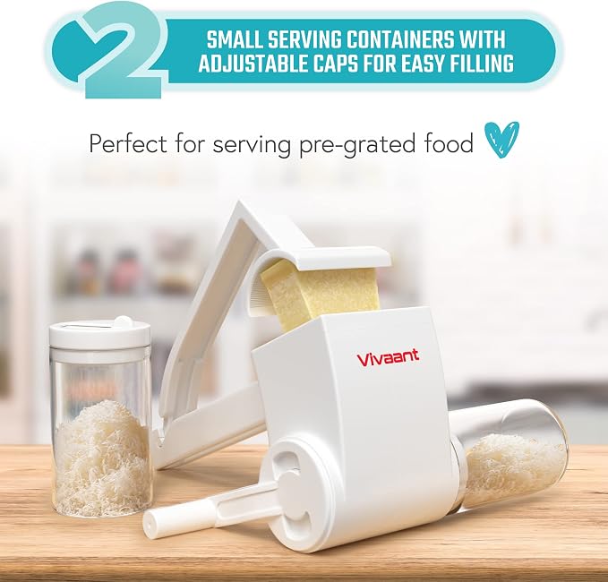 Vivaant Parmesan Cheese Grater Hand Crank, Restaurant-Grade Rotary Cheese - Image 6